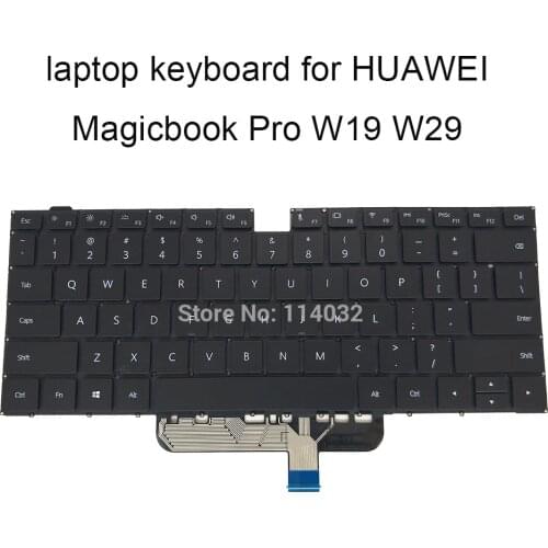Backlight keyboard for Huawei MagicBook Pro HBL-W19 HBL-W29 KLV-W29L US English black keyboards no frame NSK-370BQ 9Z.NG2BQ.001