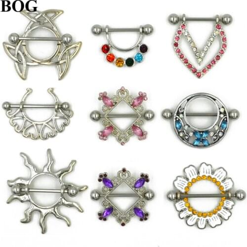 BOG-1 Pair Stainless Steel Nipple Ring Nipple Shield Piercing Jewelry Sexy Body Jewelry For Women