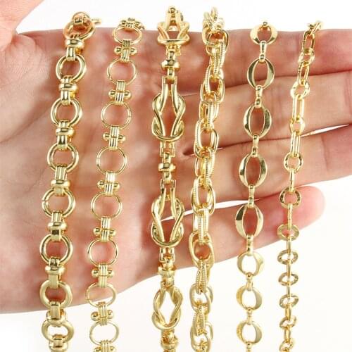 1M Gold Color Stainless Steel Box Chain Toggle Clasp for Bracelets Necklace Ankles Jewelry Making DIY Accessories