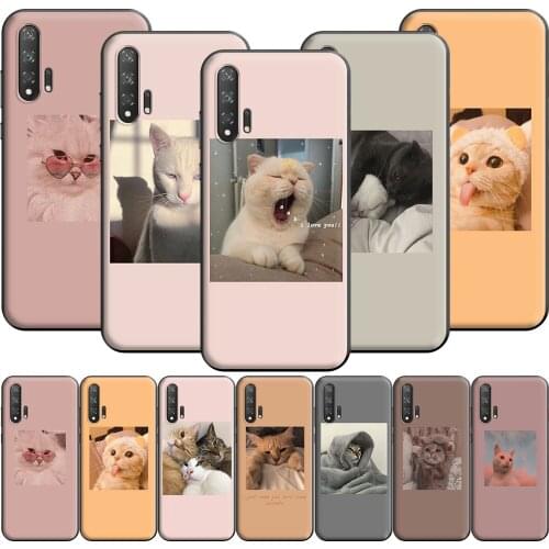 Cute Funny Cat Kitty Case for Honor 8A 8X 10 Lite View 20 Pro 9A