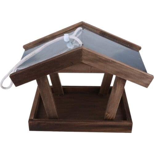 Ing Wooden Bird Feeder Waterproof Garden Decoration House Supplies
