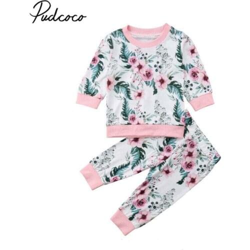 0-3T Toddler Kids Baby Girl Floral Outfits Infant Babies Clothes T-shirt Top Pants Outfit Clothing Sets Tracksuit ropa niña