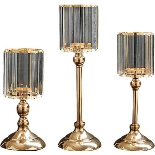 Crystal Candle Stand Candlestick Tealight Candle Holder Table Home Bedroom