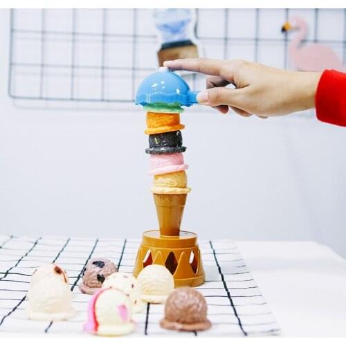Simulation Kitchen Ice Cream Stacking Game Toy Puzzle Children Pretend Kitchen Food Parent-Child Interactive Toy Baby Fun Gift
