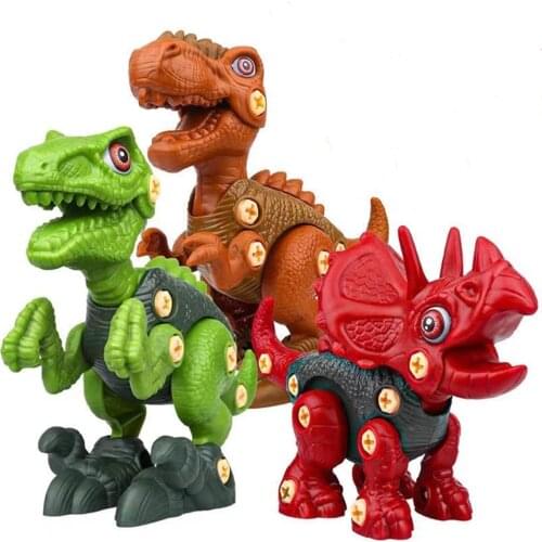 3PCS Assembly Simulation Dinosaur Toy screw nut combination assembling model educational toy for Children Hand-eye Coordination