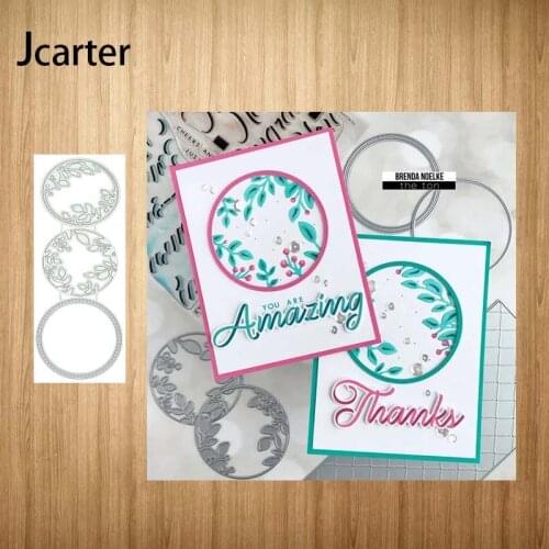 Circle Leaves Rectangle Background Metal Cutting Dies Craft Stencil Scrapbook Handmade Make Album Punch Blade Decor Template