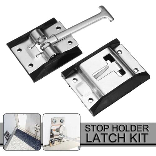 1Set 4inch-Metal steel Door lock hook -RV-Camper-Horse-Work-Enclosed-Trailer-Door-Stop-Holder-Latch-Kit