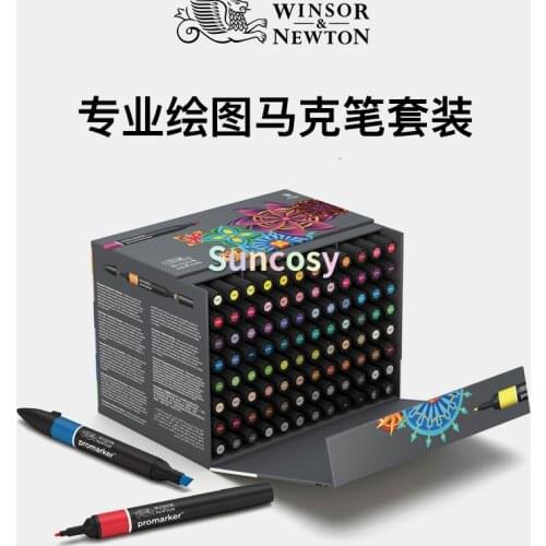 WINSOR & NEWTON Promarker 6/12/24/48/96 Colors Set Twin/ Double Tip Alcohol Based Marker Pens Design Pro Marker,Artists painting