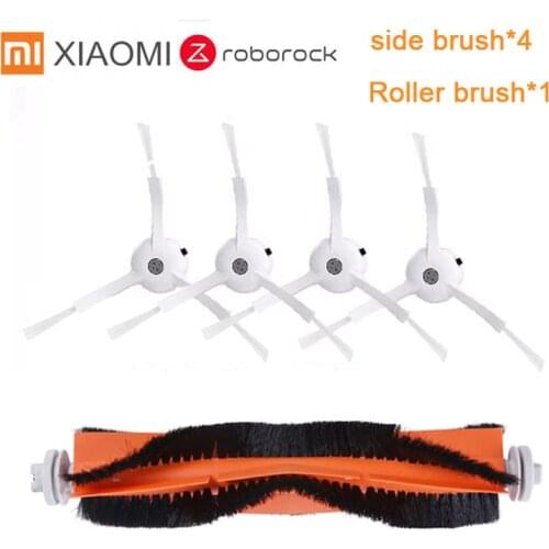 5 Pcs/Set Suitable for Xiaomi Robot Vacuum Cleaner roborock Spare Parts Kits including Side Brushes *4 Roller brush *1