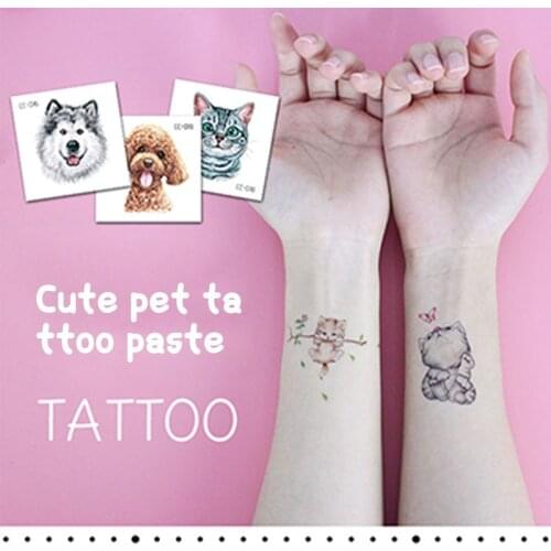 RocooArt cartoon cat dog stickers new waterproof childrens animal tattoo stickers Art Tattoos environmental fun for baby kids