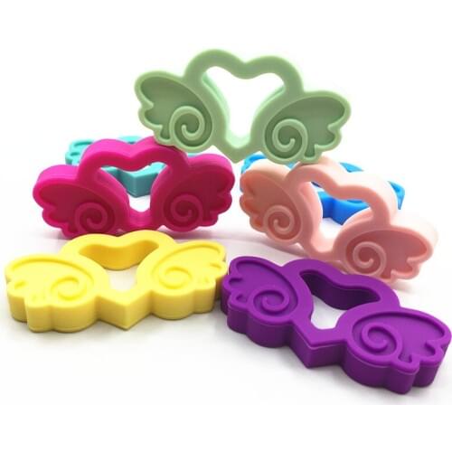 New Silicone teething Angel Wing pendant /Baby Teether / Hand held Teether for babies/Teething Pendant/ Silicone Necklace for Pe