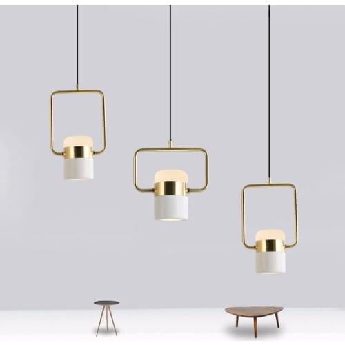 New Led Pendant Modern Lights Plated Rose Gold Wrought Iron Nordic Simple Hanging Lamps Dining Room Bedroom Decor Light Fixtures