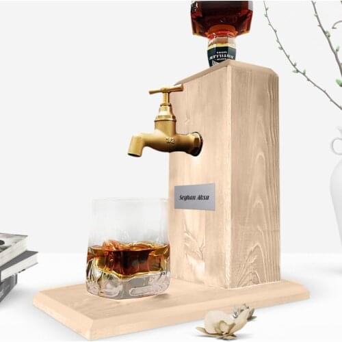 Personalized Tap Natural Wood Whisky Stand-Wood Güveniilr Quality Cost Effective Decoration Gift Bar