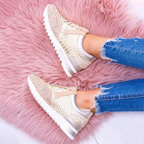 Casual Running Sports Shoes Sneakers Elegant Orthopedic Comfortable Shoes Crystal Rhinestone Women With a 3-arch Support Design