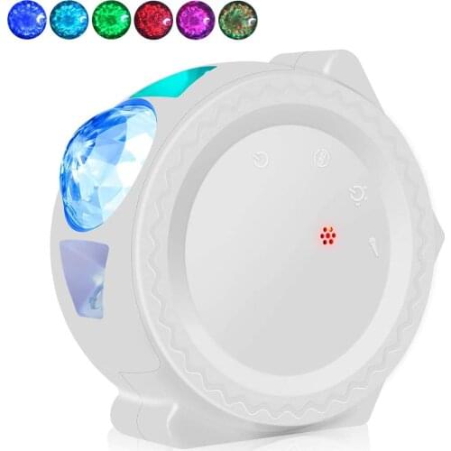Star Sky Projector Star Night Light Projection 6 Colors Ocean Waving Lights 360 Degree Rotation Night Lighting Lamp for Kids
