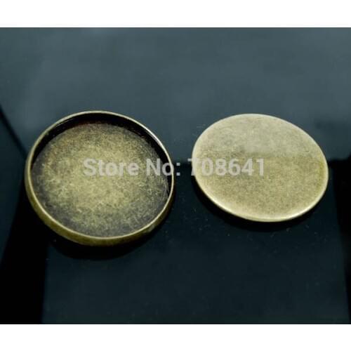 Blank Round Smooth Bezel Trays Pad Bases Settings Cameo Cabochon Findings for Floating Charm Lockets Making Antique Bronze tone