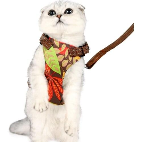 Mesh Nylon Adjustable Cat Harness Reflective Kitten Dog Vest Harnesses Small Dogs Cats Belt Kitten Harness For Cats Traction Pet