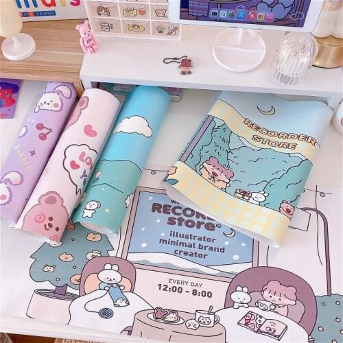 Cute Large PVC waterproof Desk pad Multi-function desktop organizer stationery holder mouse pad writing pad office supplies