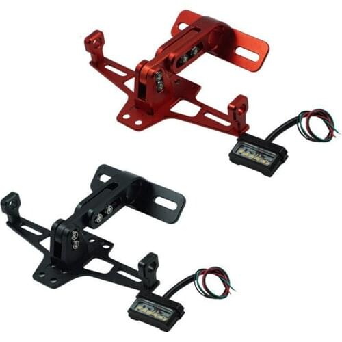 Universal Motorcycle Rear License Plate Bracket Holder With Light For Honda Yamaha Kawasaki Suzuki Halley KTM BMW TaoTao Kazuma
