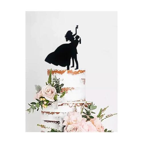Cheers bride and groom wedding engagement anniversary birthday cake topper black acrylic topper