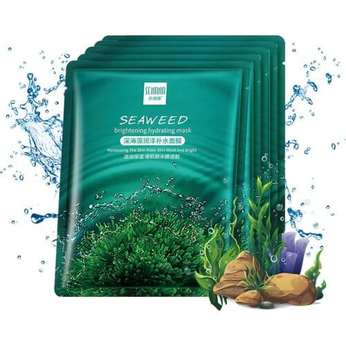 20PCS Face Pack Deep Seaweed Moisturizing Facial Mask Anti Wrinkle Oil Control Shrink Pores Smoothing Wrapped Mask Face Care
