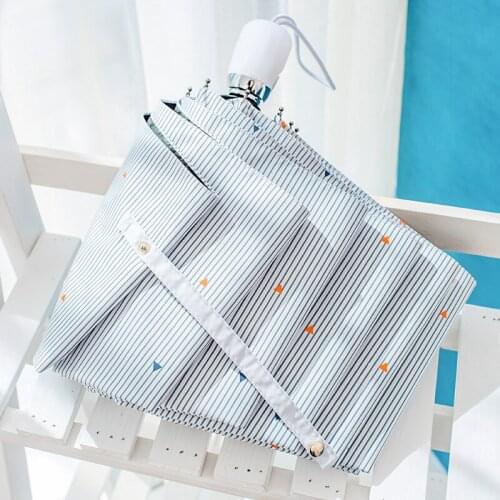 High Quality Automatic Umbrella Rain Windproof Pure Color Umbrella Female Waterproof Vinyl parasol Women 3-folding Umbrella