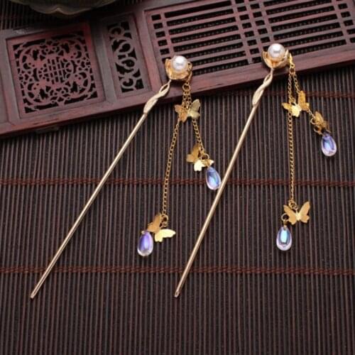 Tassel Hair Claw Direct Pearl Plate Hairpin Bridal Headdress Hair Sticks Jewelry Ornaments Chinese Ancient Style Christmas Gift