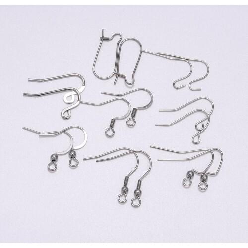 50pcs/lot Stainless Steel Earring Hooks Findings Not Allergic Ear Hook Earrings Clasps For Jewelry Making DIY Earwire Supplies