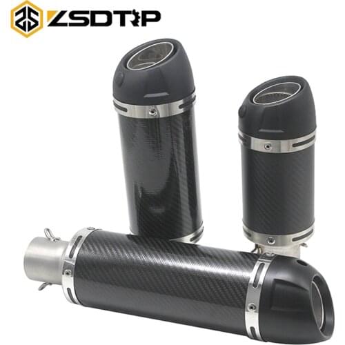 ZSDTRP 51mm Universal Motorcycle Exhaust Muffler Modified Exhaust Pipe Stainless Steel Carbon Fiber Fit Most Motorbike Racing