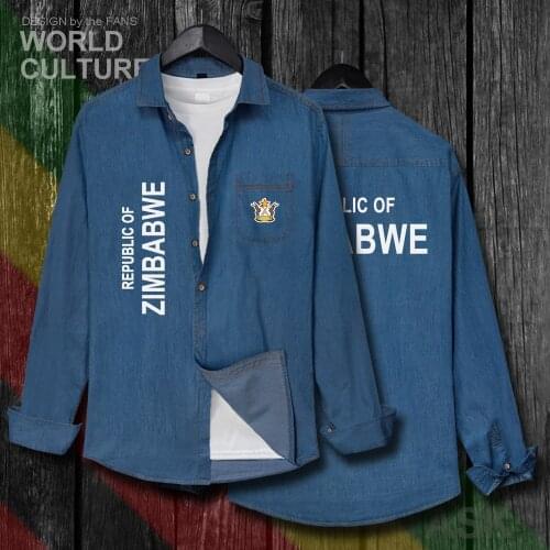 Zimbabwe ZWE yeZimbabwe Zimbabwean Men New Clothes Autumn Jacket Long Sleeve Cowboy Coat Fashion Turn-down Collar Jeans Shirt 20