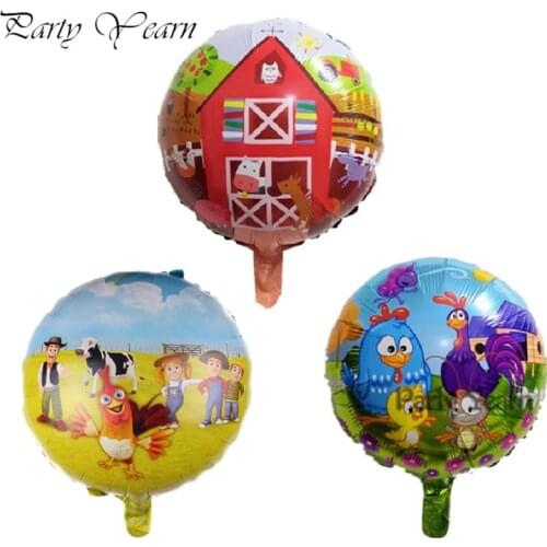 10pcs/Lot 18inch Cartoon Farm Paradise Party Foil Helium Balloon Party Supplies Decoration Pasture Animals Balloons Toys