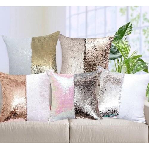 100pcs Sequin Mermaid Cushion Cover Magical Glitter Throw Pillow Case Home Decorative Car Sofa Pillowcase 45*45cm W9892