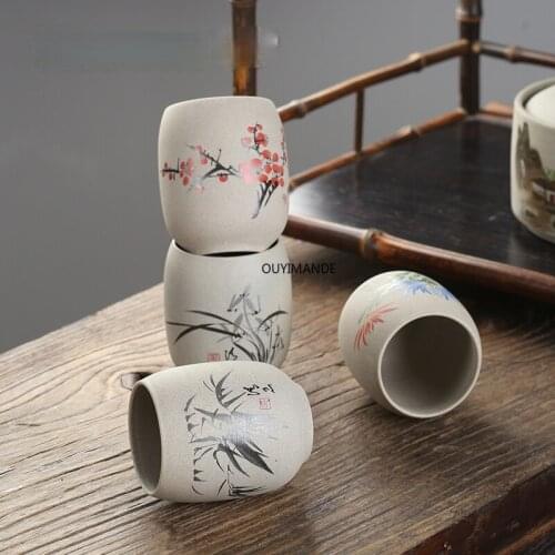 150ml Traditional Chinese Style Hand Painted Ceramic Teacup Small and Large Mug Coffee Cup China Pottery Tea Set
