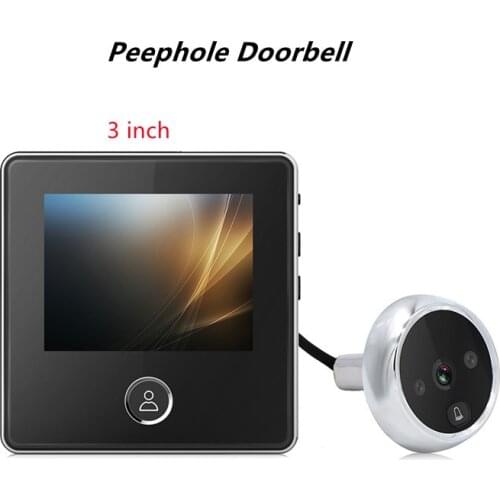 Electronic Peephole Doorbell Home Cat Eye Night Vision Digital Door Bell No TF Card English Menu Anti-theft HD Camera Doorbells