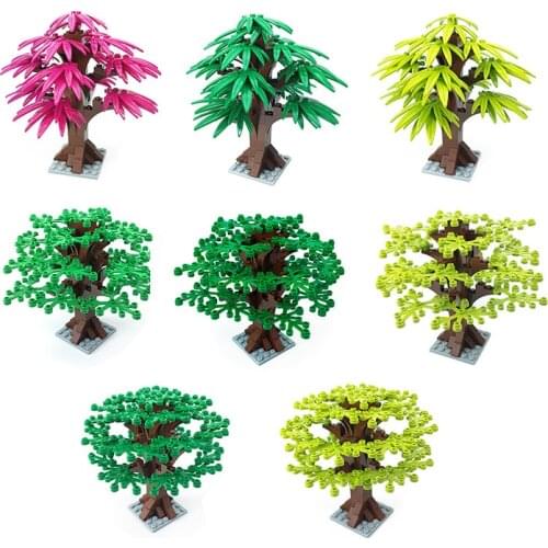 5Pcs City Creative Series Tropical Trees MOC Accessories Model Building Blocks Bricks Toys Gifts