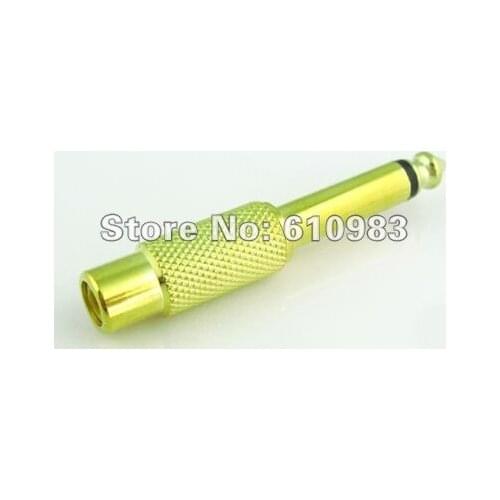 5pieces/lot) 6.5mm -RCA adapter 6.5mm Plug male to RCA Jack female stereo adapter connector goldplated