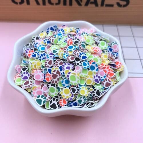 50g/lot Hot Selling Clay Paw, Colorful Paw Sprinkle for Crafts Making, Phone Deco, DIY