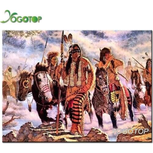 YOGOTOP diy 5d diamond embroidery sale Indian warrior diamond painting mosaic full square/round drill picture gift YY1162