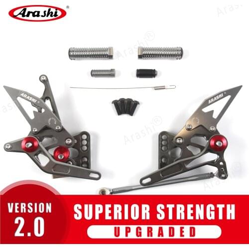 Arashi Adjustable Footrests For SUZUKI GSXR1000 2005 2006 CNC Rider Rearset Foot Pegs Footrest GSX-R1000 GSXR 1000 05 06 Silver