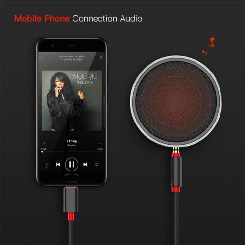 Type-c Turn 3.5mm Audio Trans-wire 4 Pole Woven AUX Audio Line Car Audio Headphone Cord Mini Usb Cable