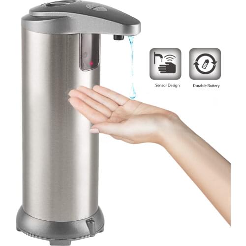 Automatic Soap Dispenser,250ml Suitable for All Kinds of Liquid Soap,Adjustable Infrared Sensor Hands-free for Kitchen, Bathroom