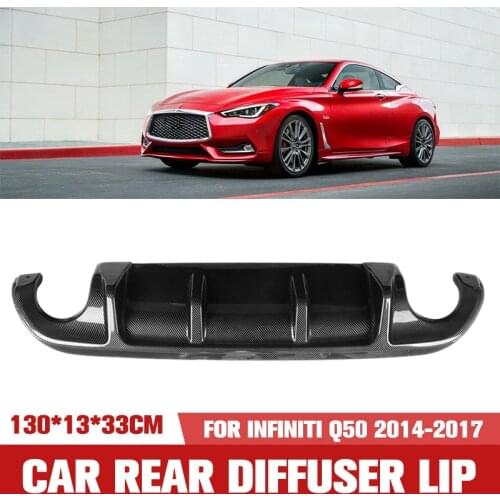 Car Rear Diffuser Lip Spoiler Carbon Fiber Guard Protector Sport/Standard Version Model Body Bumper For Infiniti Q50 2014-2017