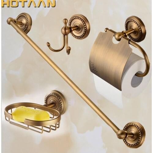 Free shipping,solid brass Bathroom Accessories Set,Robe hook,Paper Holder,Towel Bar,Soap basket,bathroom sets,HT-812200-B