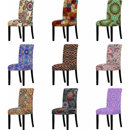 Bohemia Printing Chair Cover Washable Removable Universal Elastic Seat Arm Chairs Stretch For Hotel Party Dining Room Decoration