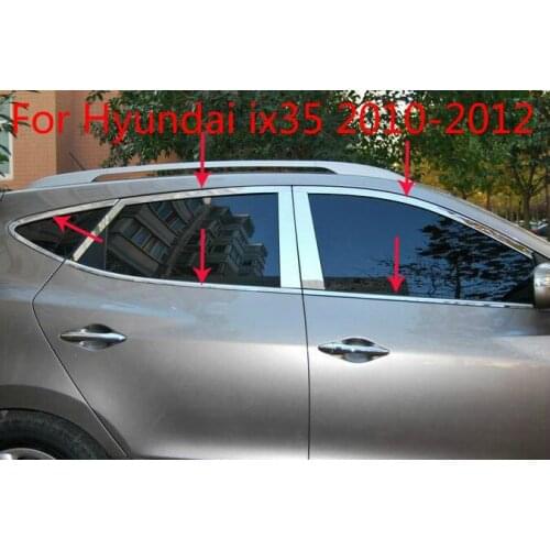 For Hyundai ix35 2010-2012 High quality stainless steel window trim cover(Up+down+posterior triangle,a Set of 10pcs)