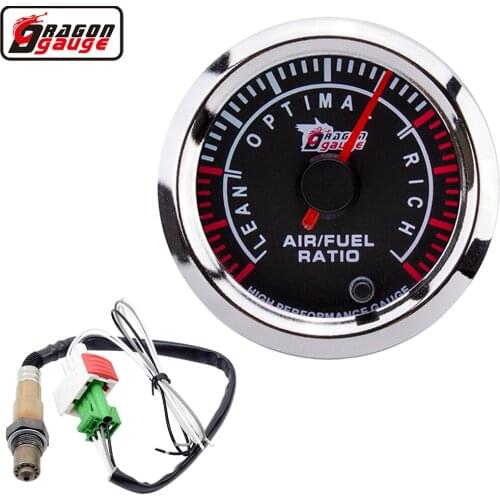 Dragon 2" 52mm Stepper Motor 7 Colors LED Backlight Car Air Fuel Ratio Gauge Narrowband O2 Oxygen Sensor Meter Free Shipping
