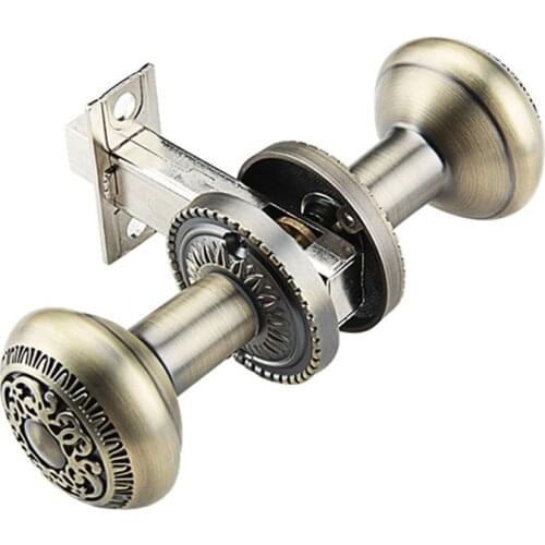 European Antique Carved Door Lock Deadbolt Lockset Background Door Knobs Lock Interior Invisible Hidden Door Handle Lock