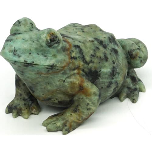 Frog Figurine Natural Stone African Turquoise Carved Animal Statue Decor 3.54"