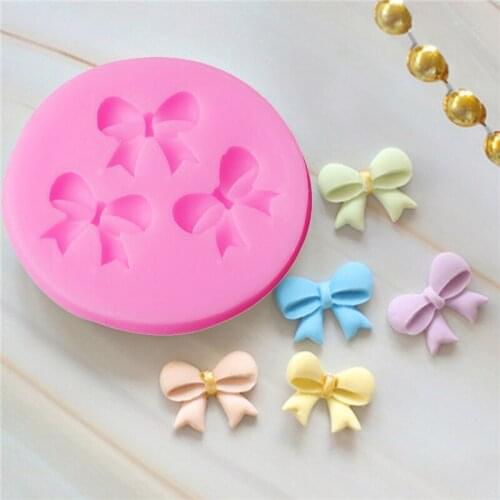 Kaymiklee 3-Hole Bow Bowknot Design Silicone Mold Fondant Mould Art Tools DIY Cake Decorating Tools Bakeware