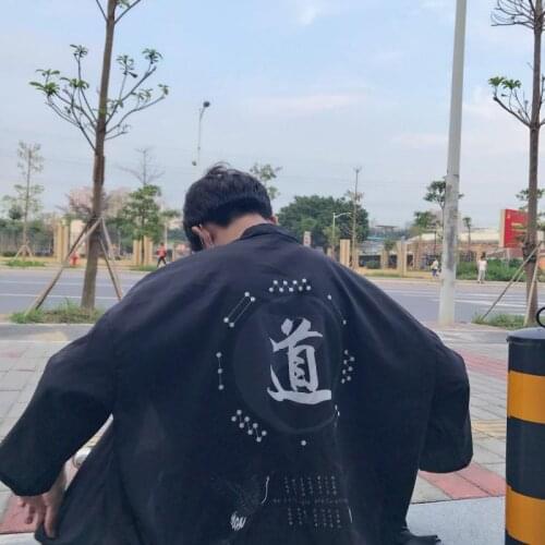 Japanese Style Haori Men And Women Shirt Yukata Kimono Traditional Samurai Chiffon Sun Protection Kimono Couple Cardigan Robe